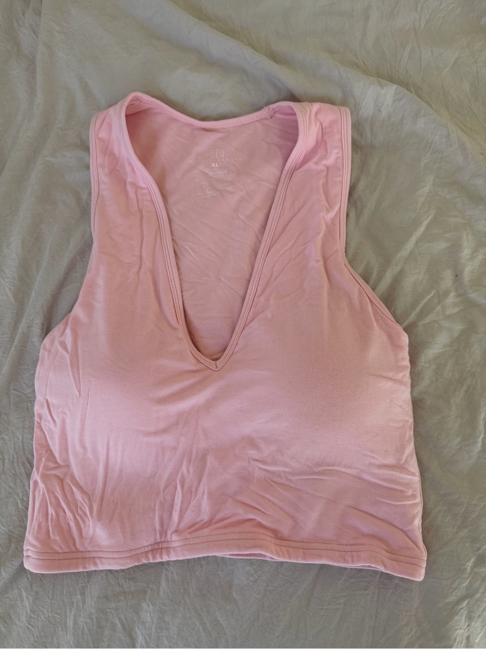 Klassy Network Light Pink Deep V Tank Top